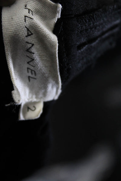 Flannel Women's Drawstring Elastic Waist Tapered Leg Short Black Size 2