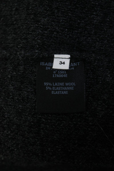 Etoile Isabel Marant Womens Wool Unlined Mini Asymmetrical Skirt Black Size 34