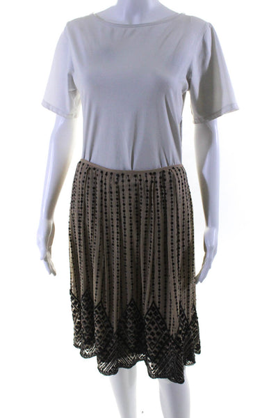 Elie Tahari Womens Silk Hexagon Sequin Embellished A-Line Skirt Brown Size 8US