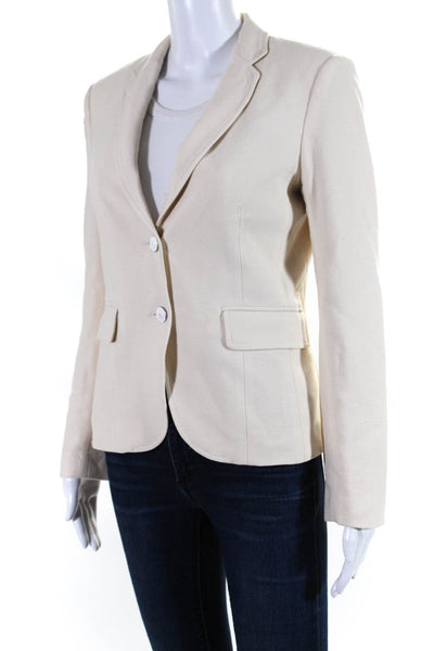 Rag & Bone Womens Wool Buttoned Collared Darted Long Sleeve Blazer Beige Size 4