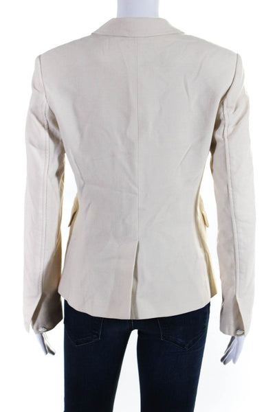 Rag & Bone Womens Wool Buttoned Collared Darted Long Sleeve Blazer Beige Size 4