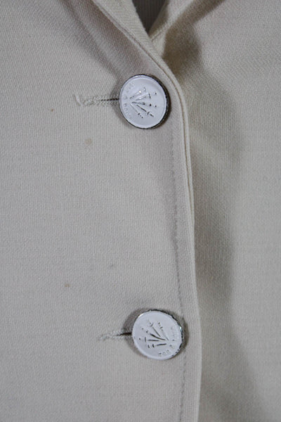 Rag & Bone Womens Wool Buttoned Collared Darted Long Sleeve Blazer Beige Size 4