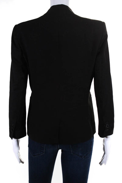 Helmut Helmut Lang Womens Buttoned V-Neck Long Sleeve Blazer Black Size 4
