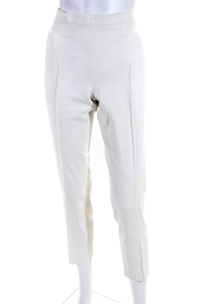 Akris Punto Womens Cotton Side Zipped Tapered Leg Dress Pants White Size 6