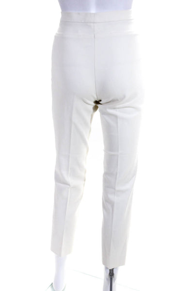 Akris Punto Womens Cotton Side Zipped Tapered Leg Dress Pants White Size 6