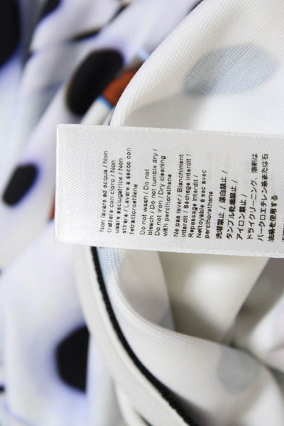 Roberto Cavalli Womens White Multicolor Print Short Sleeve Shift Dress Size 40