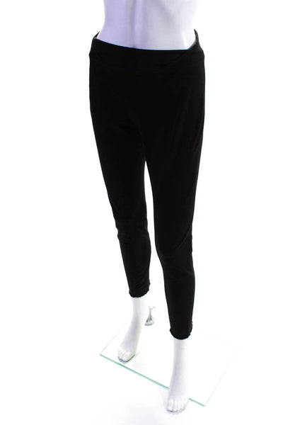 Urban Zen Womens Cotton Elastic Waist Fringe Hem Casual Pants Black Size 4