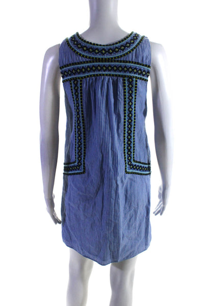 Vineyard Vines Womens Cotton Striped Print Lined Mini Tank Dress Blue Size XS