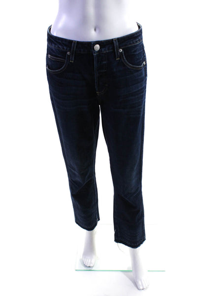 Amo Womens Babe Button Up True Blue Wash Jeans Blue Cotton Size 29
