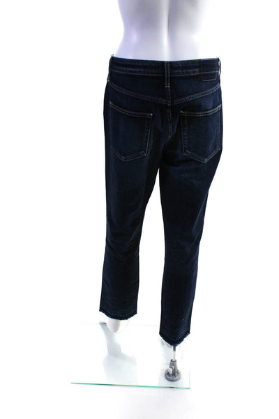 Amo Womens Babe Button Up True Blue Wash Jeans Blue Cotton Size 29