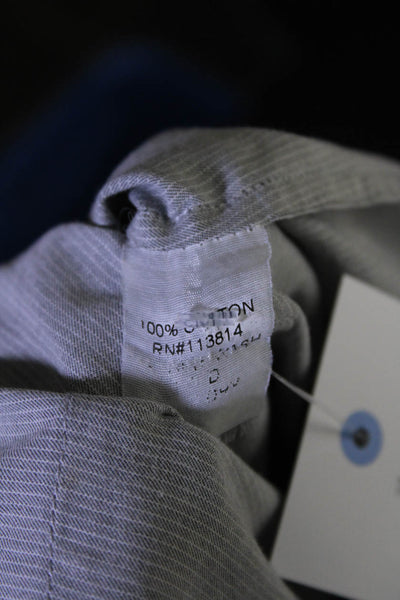 Billy Reid Womens Striped Long Sleeves Button Down Shirt Gray Cotton Size Medium