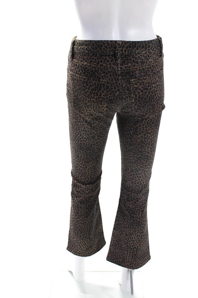 Frame Womens High Rise Leopard Print Bootcut Jeans Brown Size 27