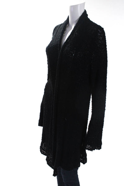 Brund Manetti Women's Open Front Long Sleeves Cardigan Sweater Black Size S