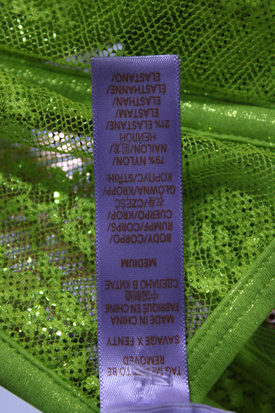 Fenty Savage Women's Hook Closure Wire Lace Waist Cincher Green Size M