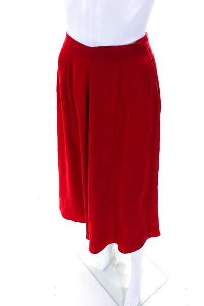 Karen Millen Women's Zip Closure Wide Leg Ankle Dress Pant Red Size 4