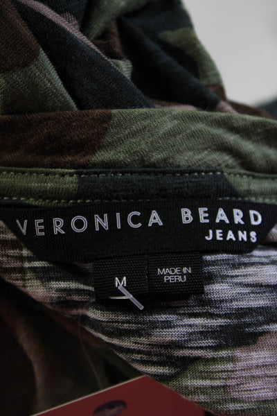 Veronica Beard Jeans Womens Long Sleeve Camouflage Shirt Green Brown Size Medium