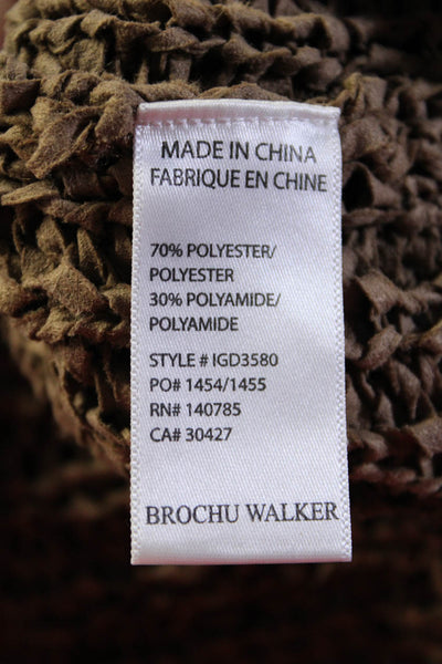Brochu Walker Womens Sleeveless Scoop Neck Crochet Top Brown Size Extra Small