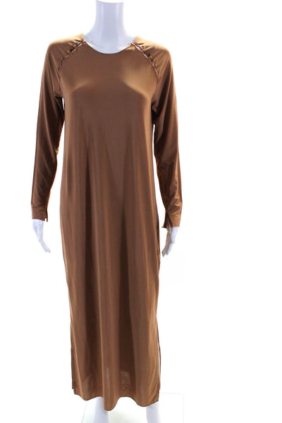 Loulou Studio Womens Long Sleeves Body Con Maxi Dress Brown Size Medium
