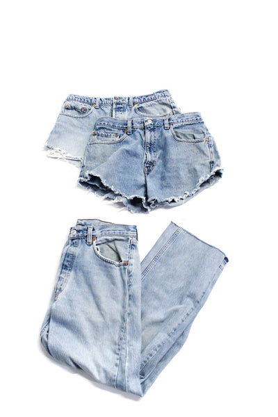 Levis Womens Denim Shorts Jeans Blue Size 33X30 34x32 Lot 3
