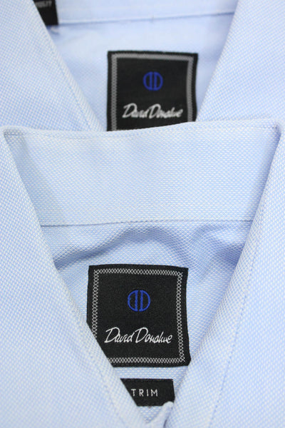 David Donahue Mens Long Sleeve Button Up Shirt Blue Size 16 17 Lot 2