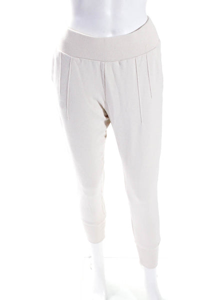 Varley Womens Ivory Cotton Drawstring Cuff Ankle Jogger Sweatpants Size XS