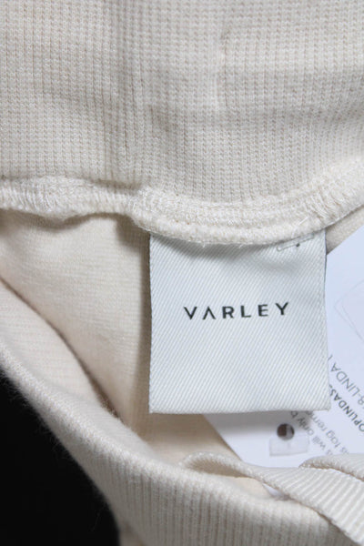 Varley Womens Ivory Cotton Drawstring Cuff Ankle Jogger Sweatpants Size XS