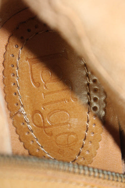 Latigo Womens Round Toe Block Heel Ankle Boots Beige Leather Size 9