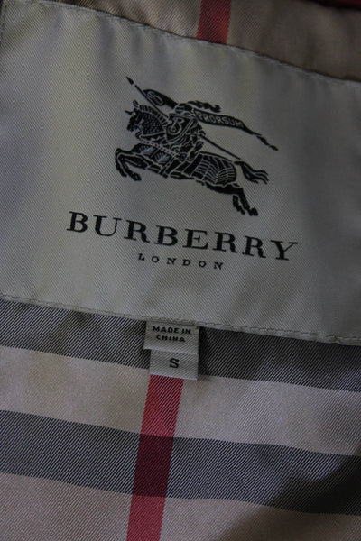 Burberry Womens Goose Down Filled Long Hooded Puffer Coat Red Size Small