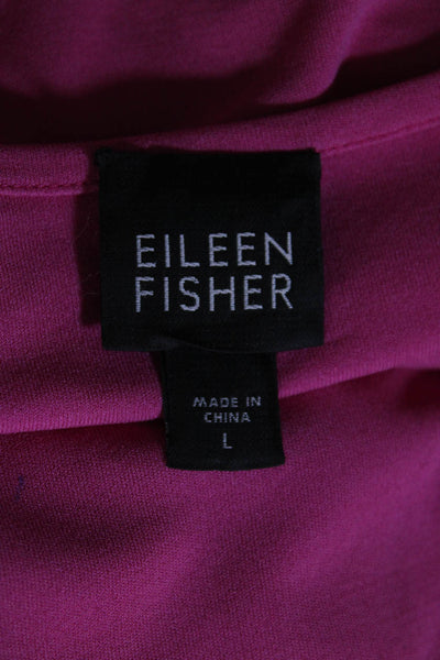 Eileen Fisher Womens Scoop Neck Boxy Silk Tank Top Dark Bubblegum Size Large