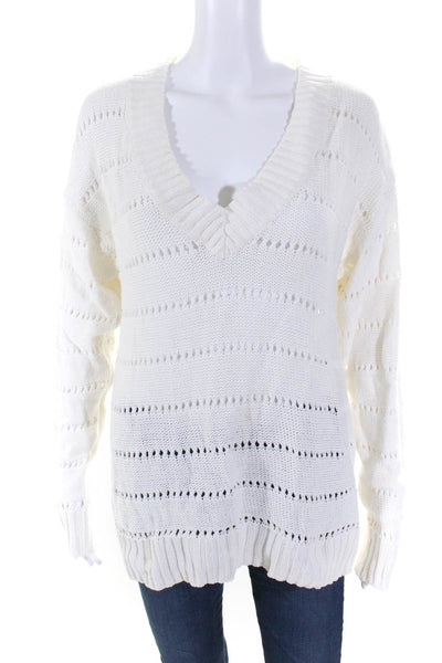Designers Remix Charlotte Eskilden Womens Cotton Knitted Sweater White Size S