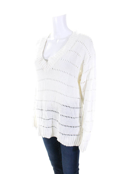 Designers Remix Charlotte Eskilden Womens Cotton Knitted Sweater White Size S