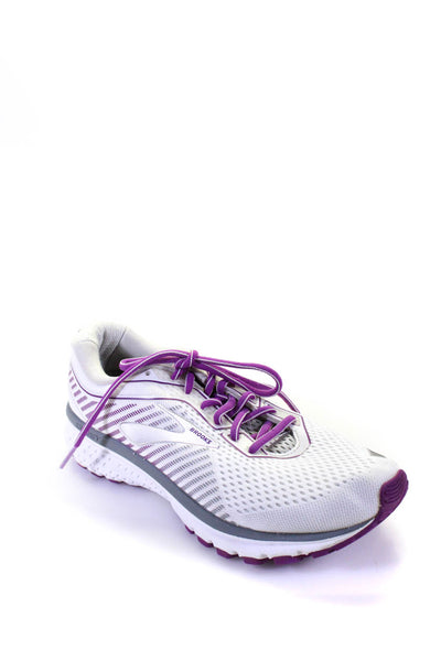 Brooks Womens Mesh Textured Lace-Up Tied Running Sneakers White Size 10