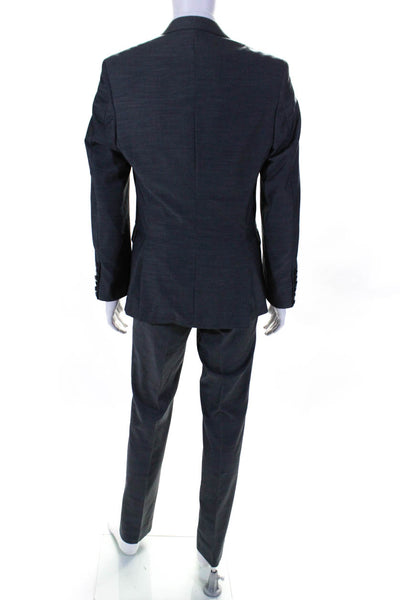 Calvin Klein Mens Solid Gray Two Button Long Sleeve Blazer Pants Suit Set Size 3