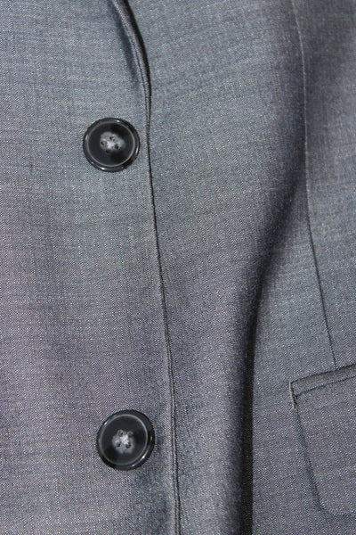 Calvin Klein Mens Solid Gray Two Button Long Sleeve Blazer Pants Suit Set Size 3