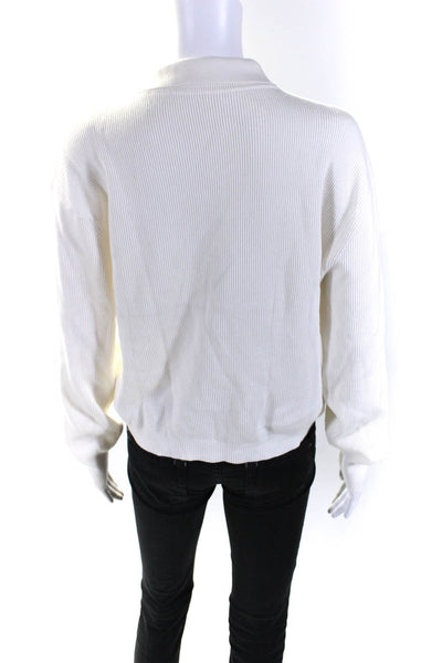 Closed Womens Crew Neck Long Sleeves Sweater White Cotton Size Small