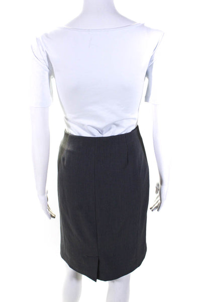 M.M. Lafleur Womens Side Zip Knee Length Pencil Skirt Gray Size 8