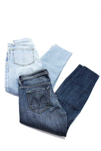 Rag & Bone Mother Womens Distressed Straight Leg Jeans Blue Size 26 25 Lot 2