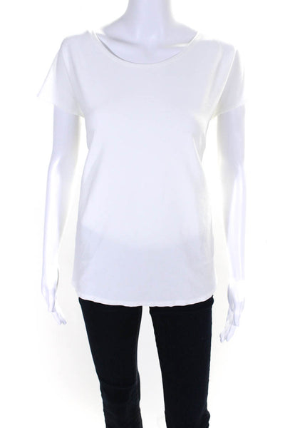 Eileen Fisher Womens Short Sleeve Scoop Neck Boxy Tee Shirt White Size XL