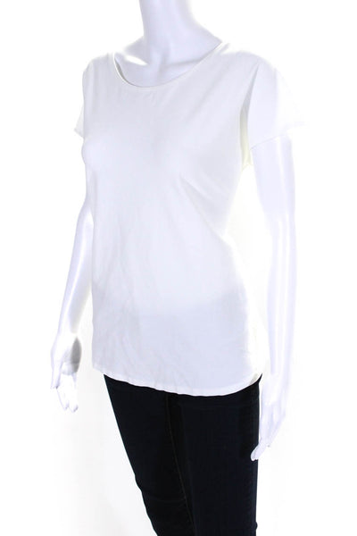 Eileen Fisher Womens Short Sleeve Scoop Neck Boxy Tee Shirt White Size XL