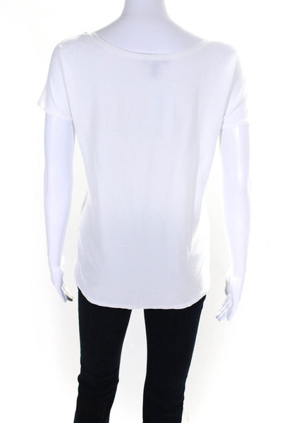 Eileen Fisher Womens Short Sleeve Scoop Neck Boxy Tee Shirt White Size XL