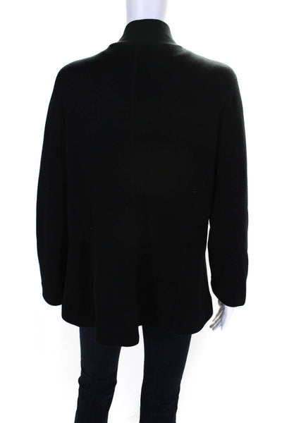 Eileen Fisher Womens Long Sleeve Open Front Knit Light Jacket Black Size Large