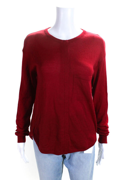 Golden Goose Womens Long Sleeves Crew Neck Pullover Sweater Red Size Small