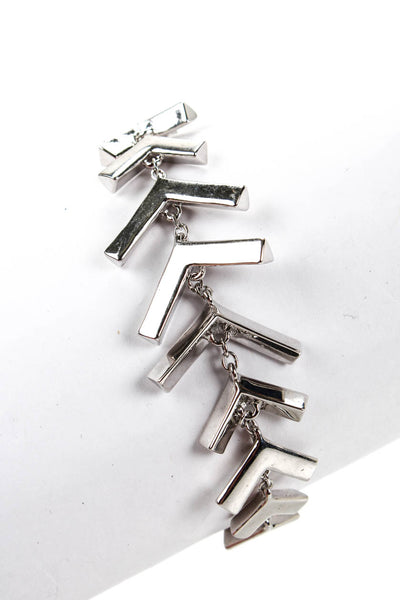 Botkier Womens Silver Tone Resin V Line Chain Link Bracelet