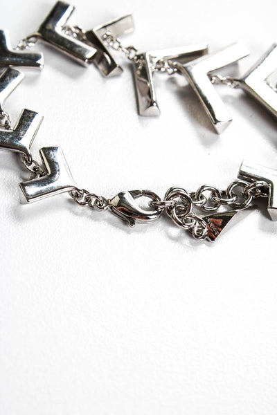 Botkier Womens Silver Tone Resin V Line Chain Link Bracelet