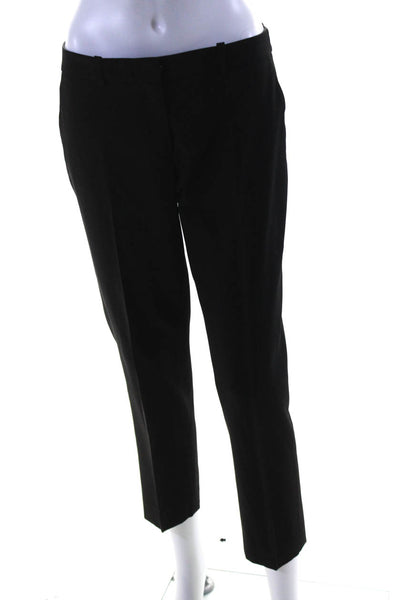 Michael Kors Collection Womens Creased Slim Leg Dress Pants Black Size Wool 4
