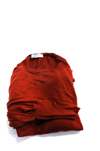Zara Womens Double Breasted Blazer Crew Neck Sweater Black Red Size Medium Lot 2