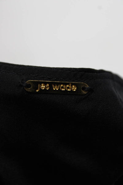 Jes Wade Womens Metallic Chain Strap V Neck Skirt Set Black Gold Silver Size M
