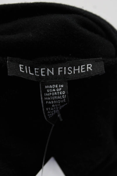 Eileen Fisher Womens Long Sleeve Mock Neck T shirt Black Size S