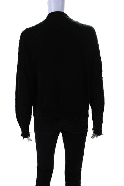 Eileen Fisher Womens Long Sleeve Mock Neck T shirt Black Size S