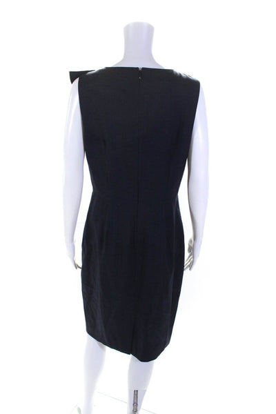 J Crew Womens Wool Darted Round Neck Zipped Sleeveless Ruffle Dress Blue Size 6